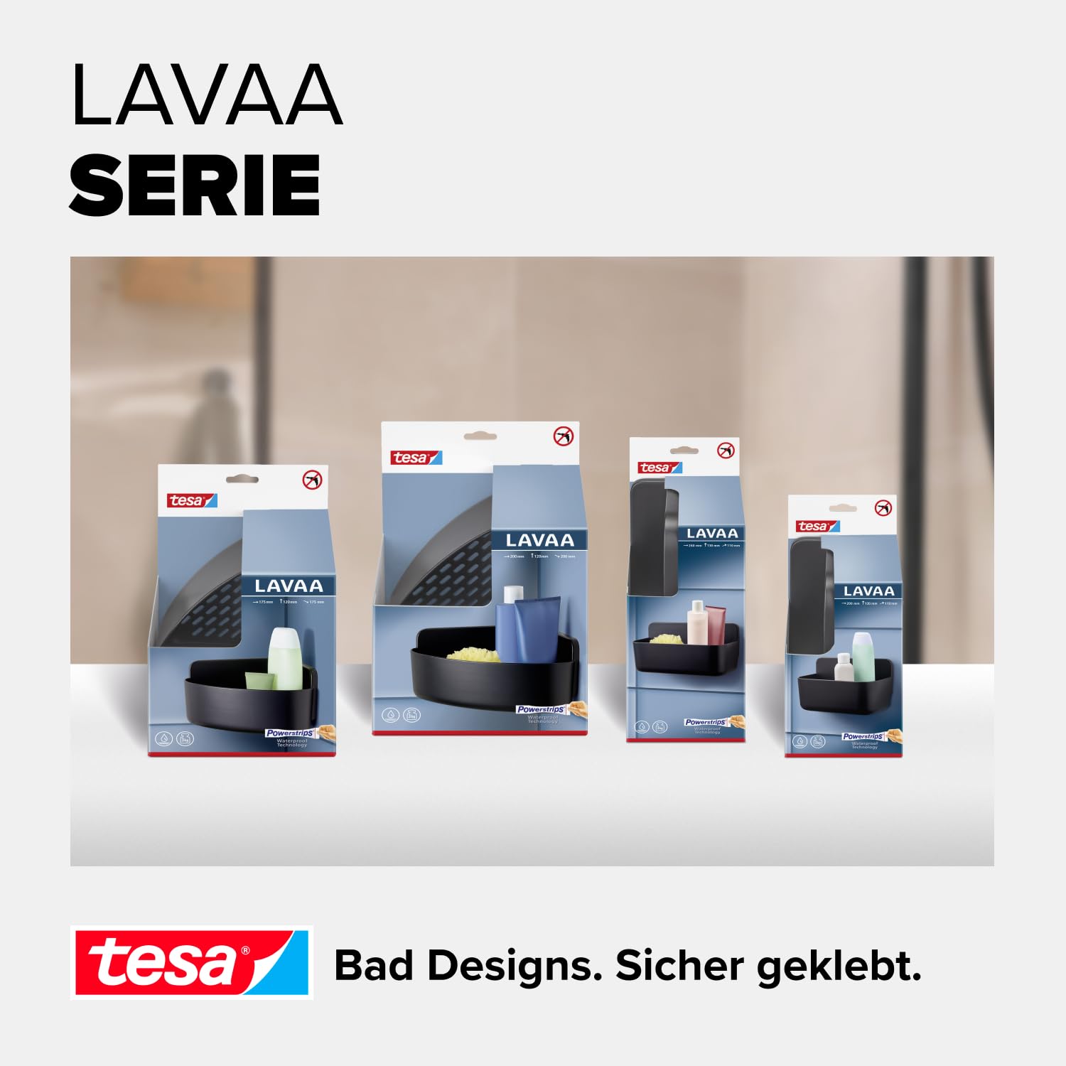 tesa-lavaa-duschkorb-s-schwarz-matt-200-x-130-x-110-mm-mit-waterproof-strips-xl- image 8