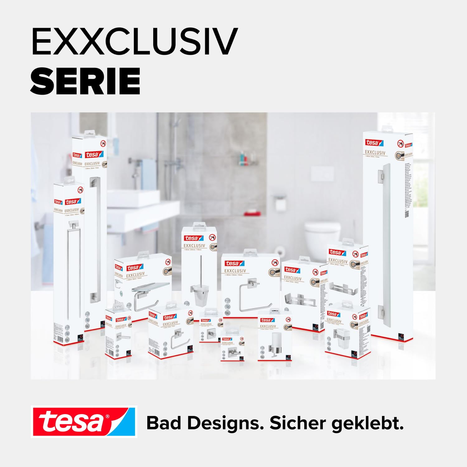 tesa-exxclusiv-seifenspender-set-230-ml-chrom-milchglas-ohne-bohren image 7