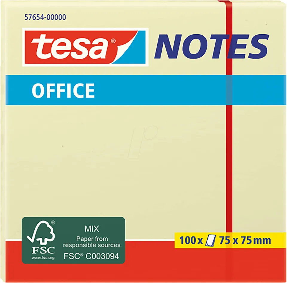 tesa-office-notes-haftnotizen-gelb-100-blatt-7-5-cm-x-7-5-cm image 1