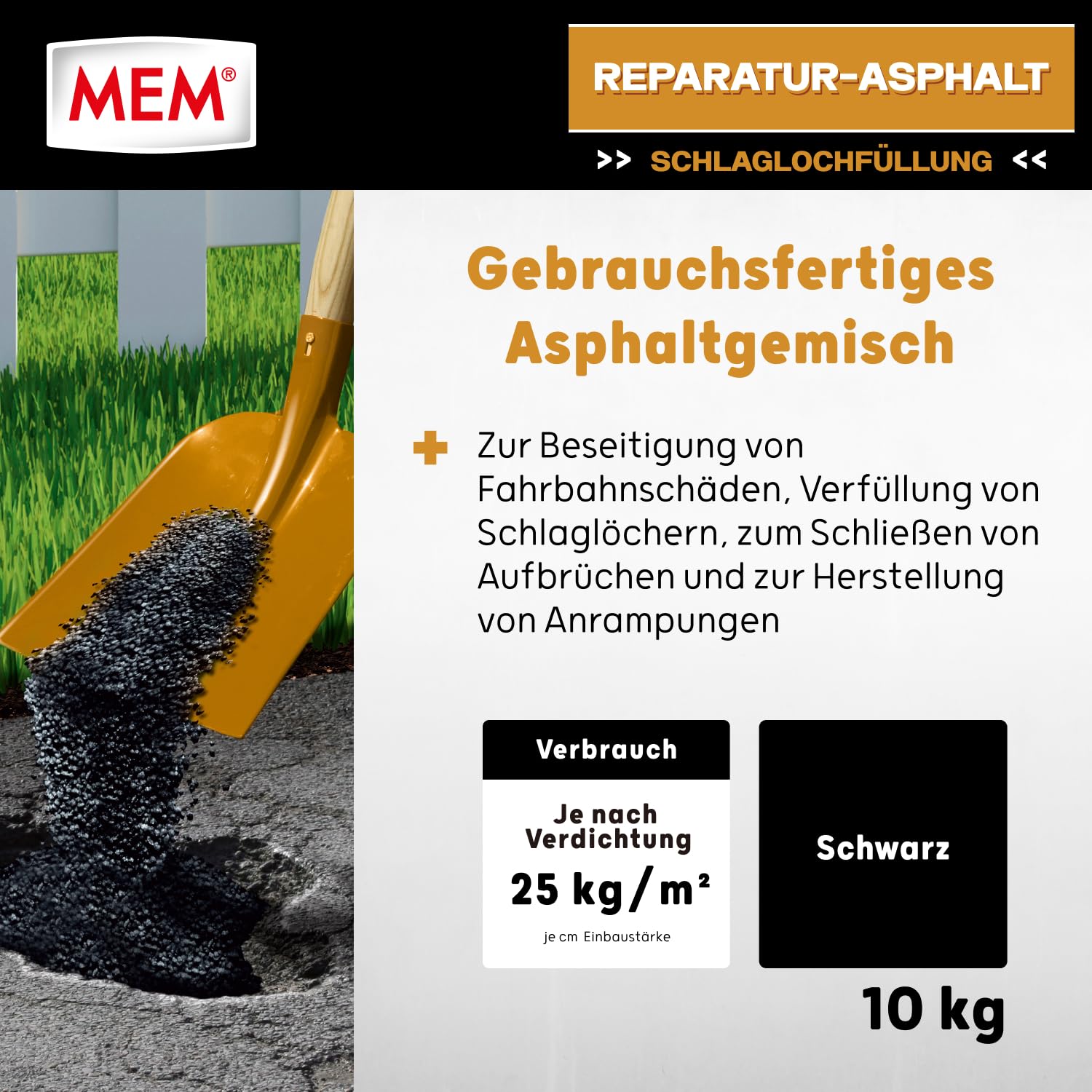 mem-reparatur-asphalt-10-kg-kaltverarbeitbarer-schwarzdeckaufstrich-gegen-schlag image 2