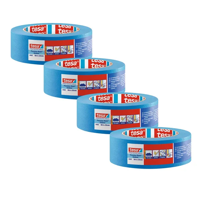 tesa-pr-zisionskrepp-4440-au-en-uv-plus-malerabdeckband-4er-pack-blau-4-x-50-m-x image 1