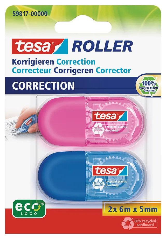 tesa-correction-roller-mini-korrekturroller-2-x-6-m-x-5-mm-pink-blau image 1
