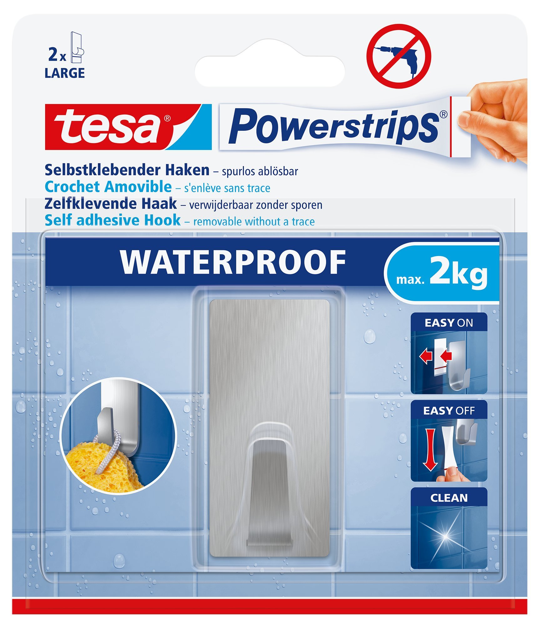 tesa-powerstrips-haken-waterproof-s-metall-eckig-2-st-ck-silber-matt image 8