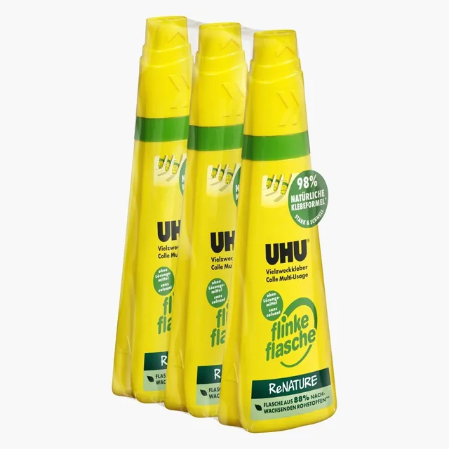 uhu-flinke-flasche-renature-vielzweckkleber-3x100-g image 1