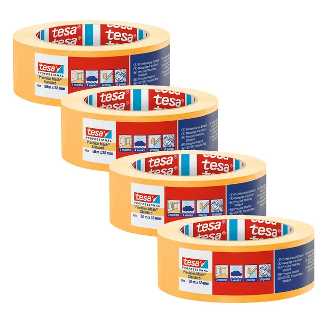 tesa-pr-zisionskrepp-standard-4344-malerabdeckband-orange-50-m-x-38-mm-4er-pack image 1