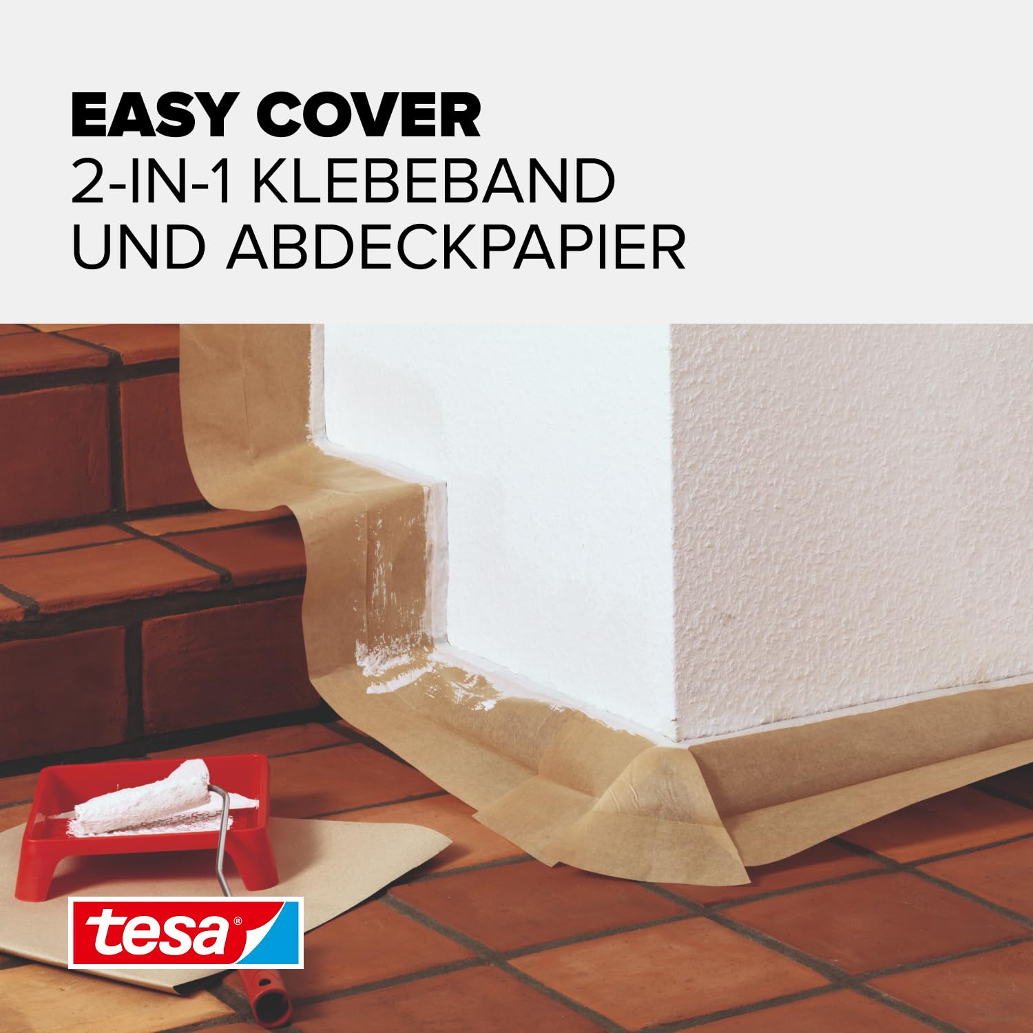 tesa-easy-cover-universal-malerband-mit-abdeckpapier-20-m-x-15-cm image 2
