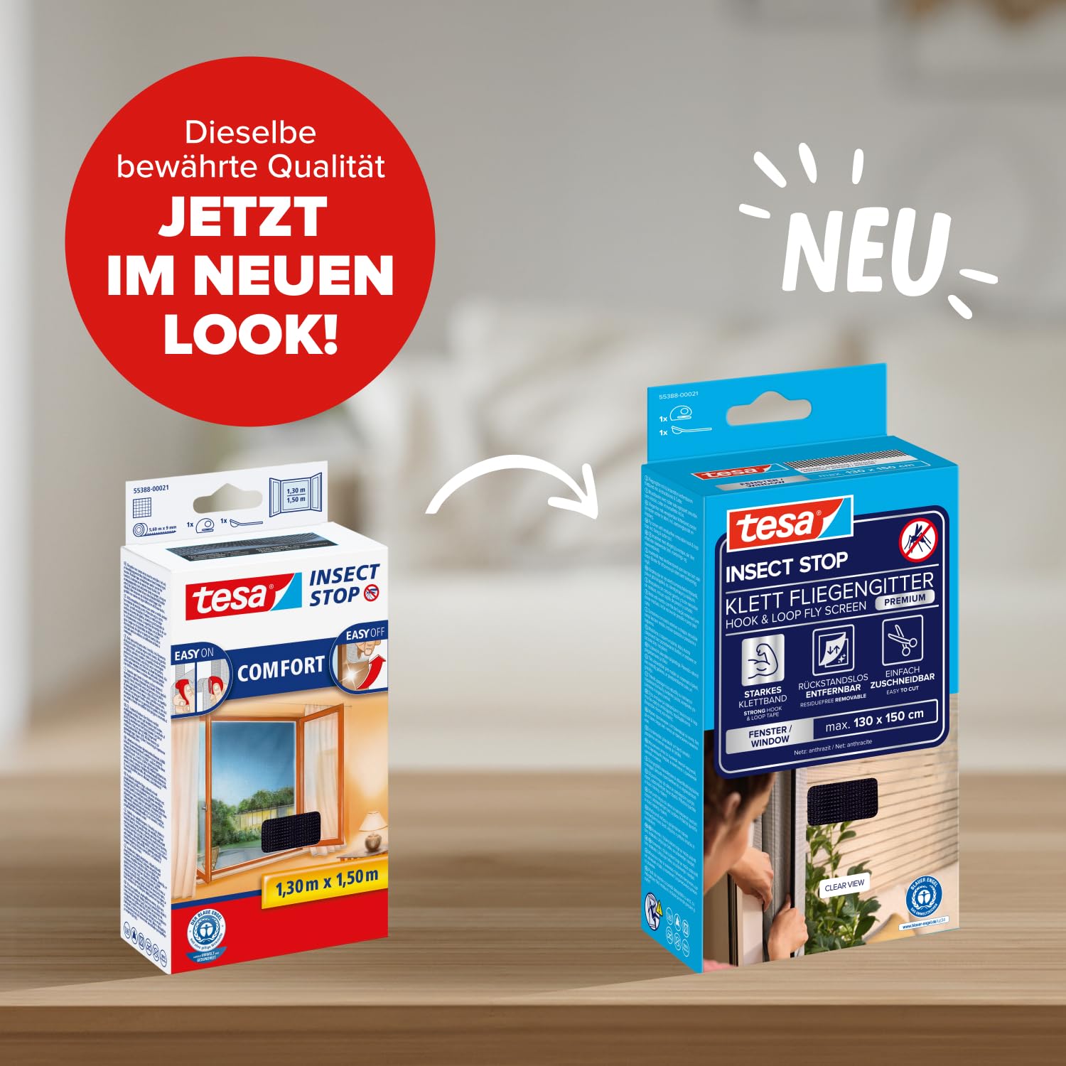 tesa-insect-stop-klett-fliegengitter-premium-130-cm-x-150-cm-anthrazit image 2