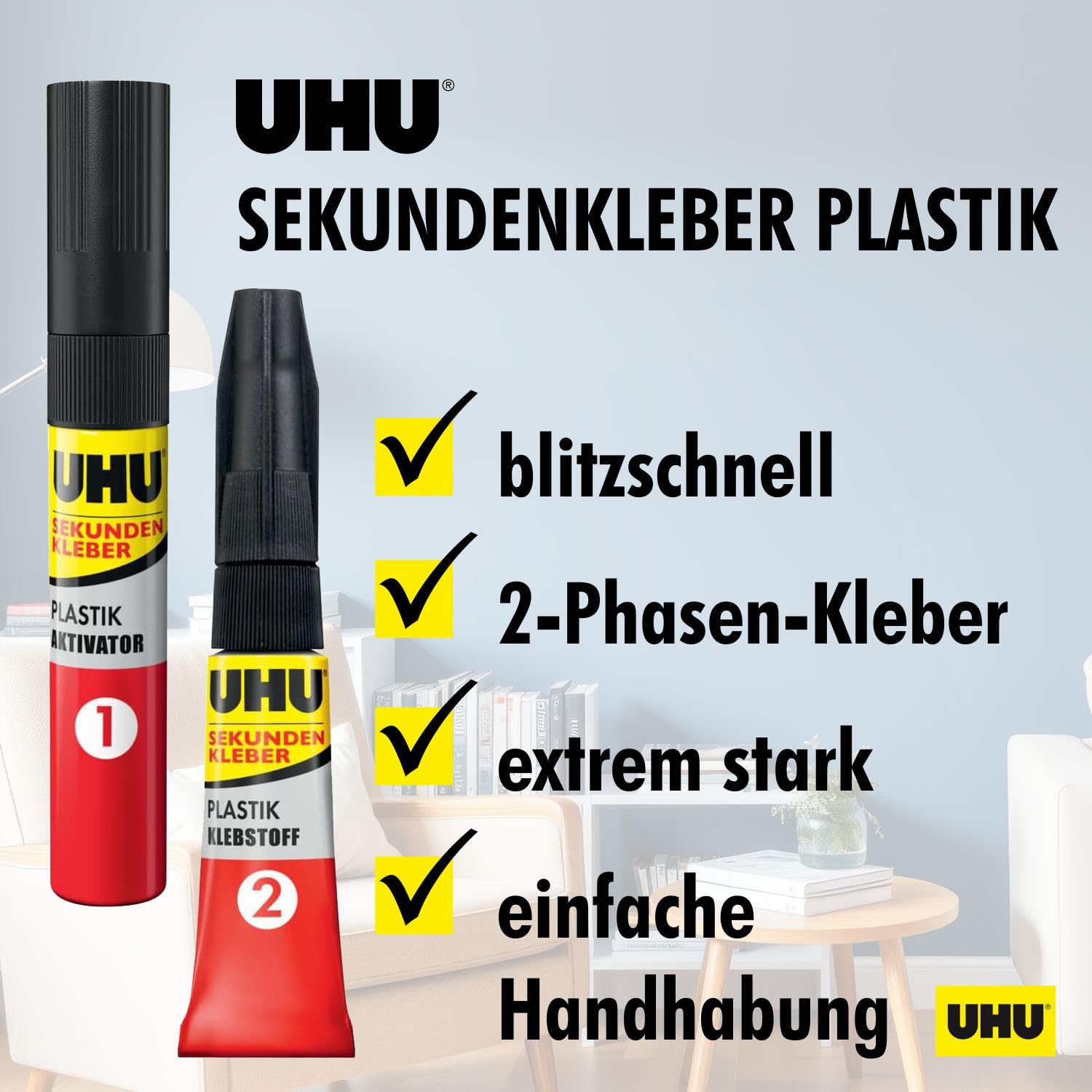 uhu-sekundenkleber-plastik-2-phasen-set-2g-3ml-aktivator-extra-stark-auch-f-r-pe image 2