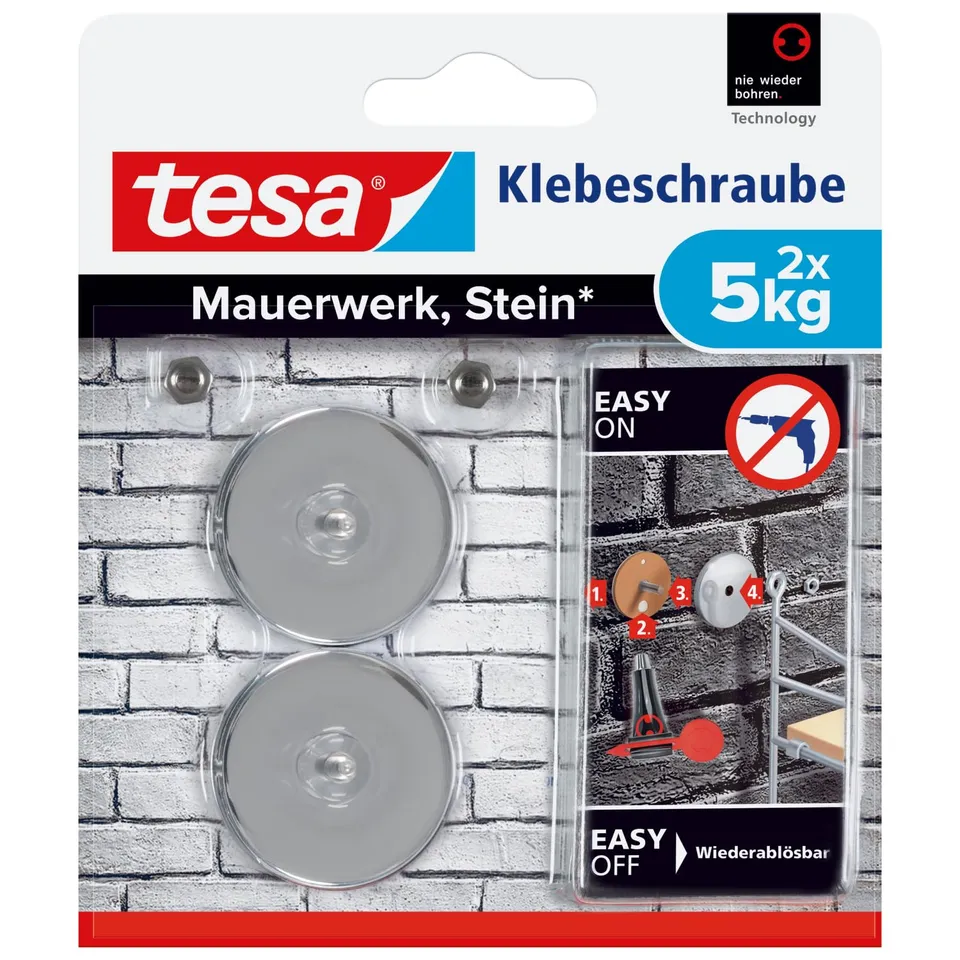 tesa-klebeschraube-rund-f-r-mauerwerk-stein-bis-5-kg-2-st-ck image 1