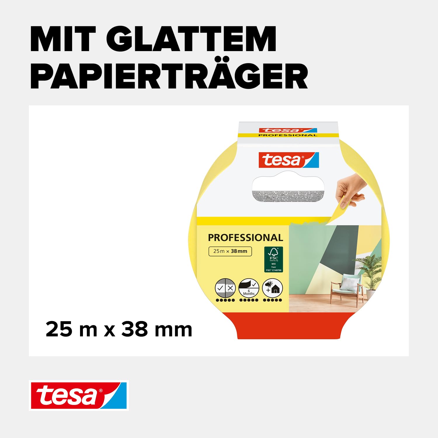tesa-malerband-professional-malerkrepp-gelb-25-m-x-38-mm image 3