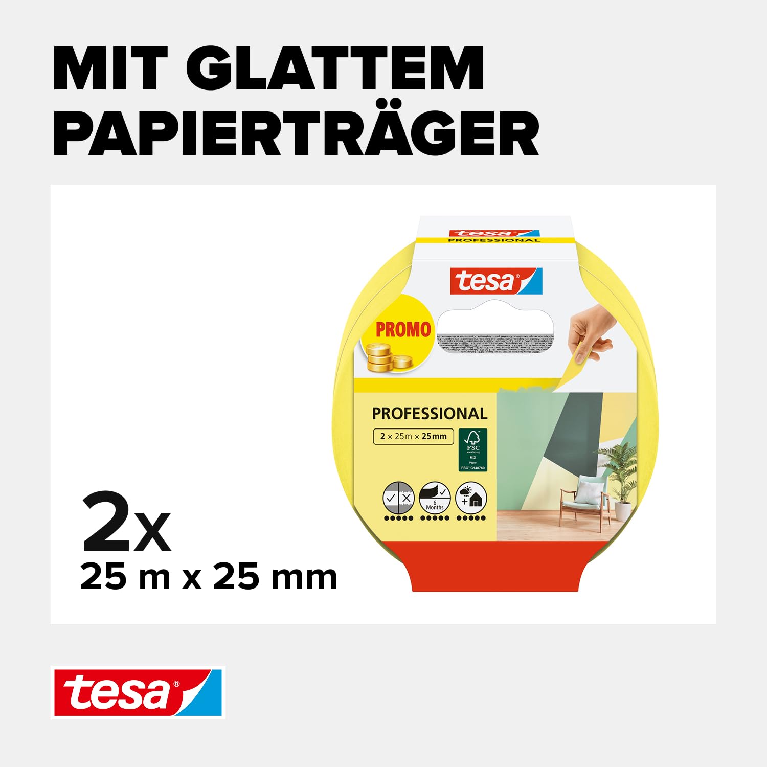 tesa-malerband-professional-gelb-2er-pack-25-m-x-25-mm image 3