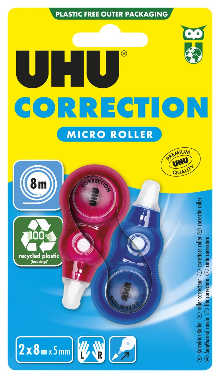 uhu-correction-micro-roller-korrekturroller-2x-8-m-x-5-mm image 1