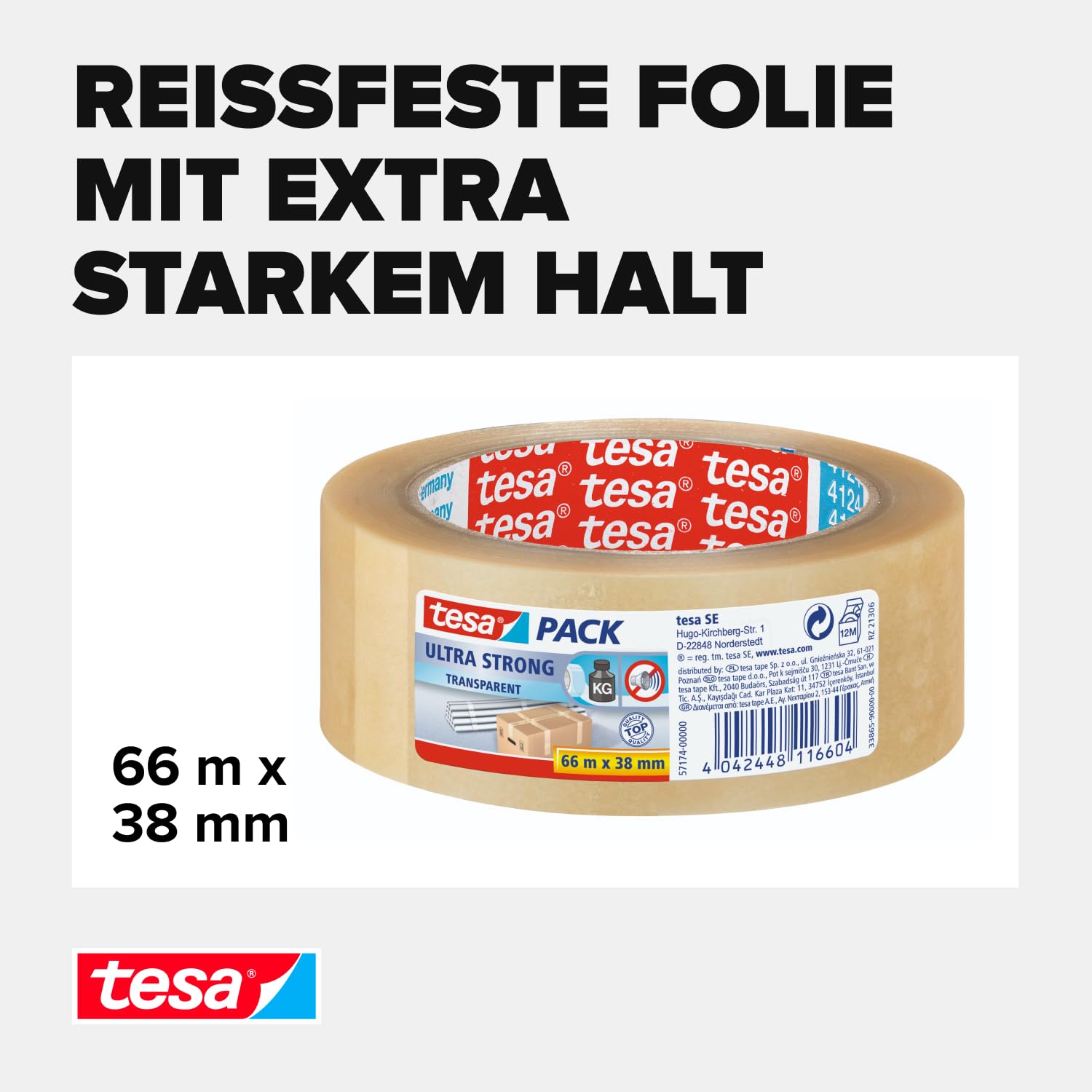 tesa-tesapack-ultra-strong-paketklebeband-66-m-x-38-mm-transparent image 3