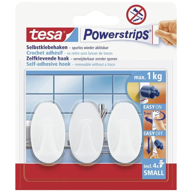 tesa-powerstrips-haken-small-oval-klebehaken-wei-1-kg-3-st-ck image 1