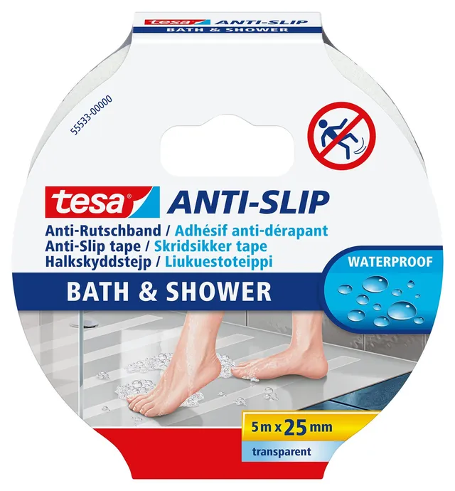 tesa-anti-rutschband-bad-und-dusche-5-m-x-25-mm-transparent image 1