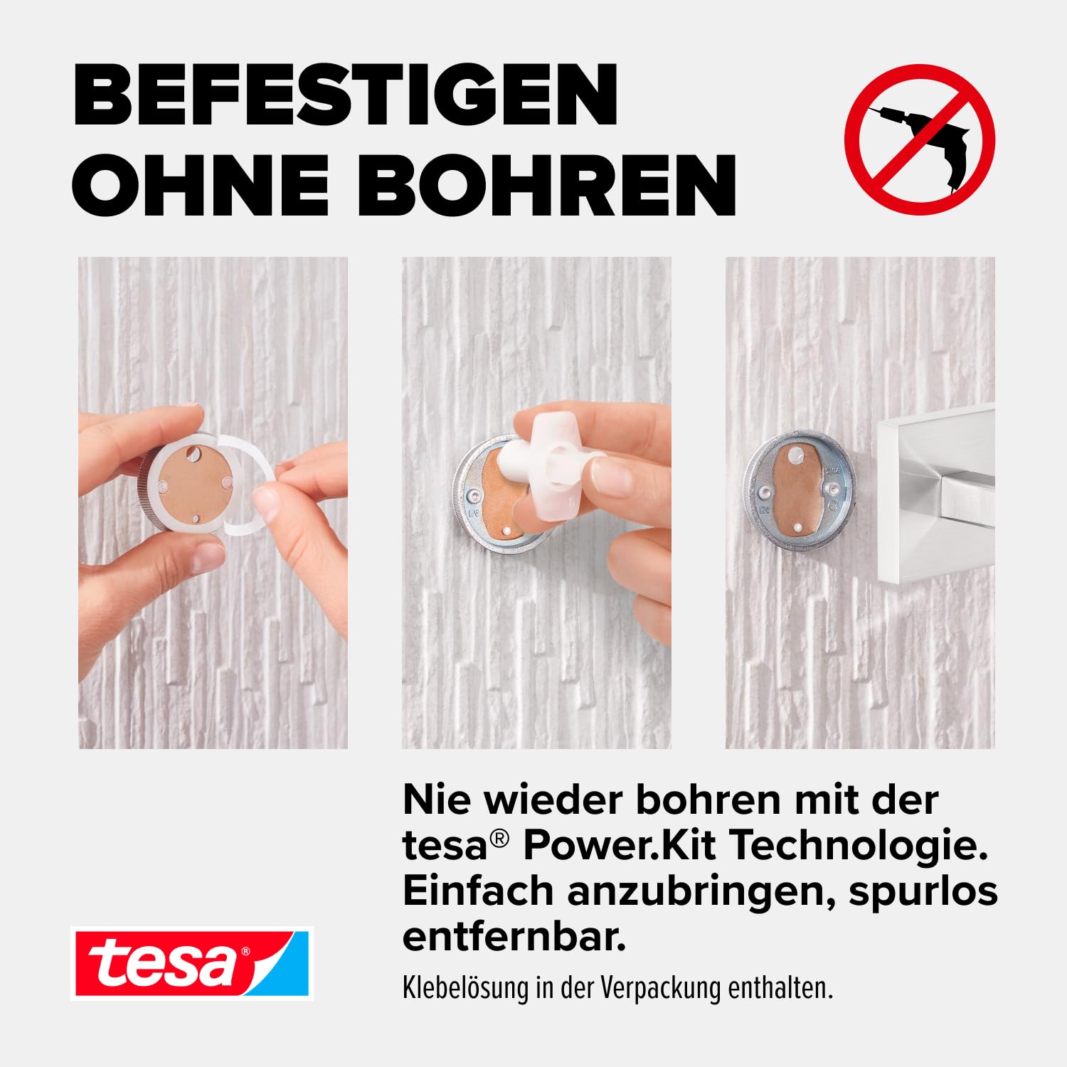 tesa-exxclusiv-seifenspender-set-230-ml-chrom-milchglas-ohne-bohren image 4