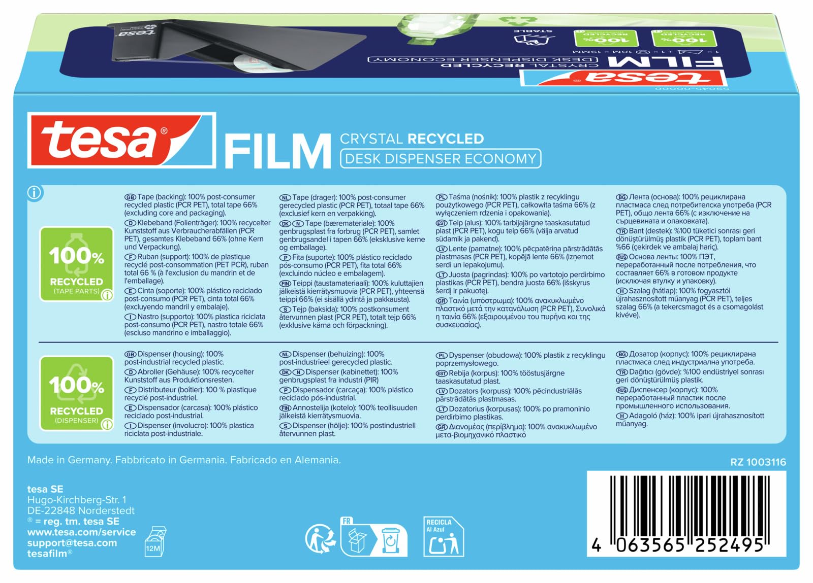 tesa-tischabroller-easy-cut-economy-recycled-inkl-tesafilm-crystal-recycled-10-m image 2