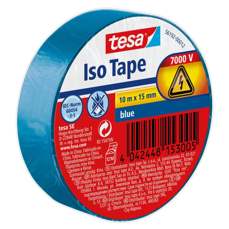tesa-iso-tape-isolierband-blau-10-m-x-15-mm image 1