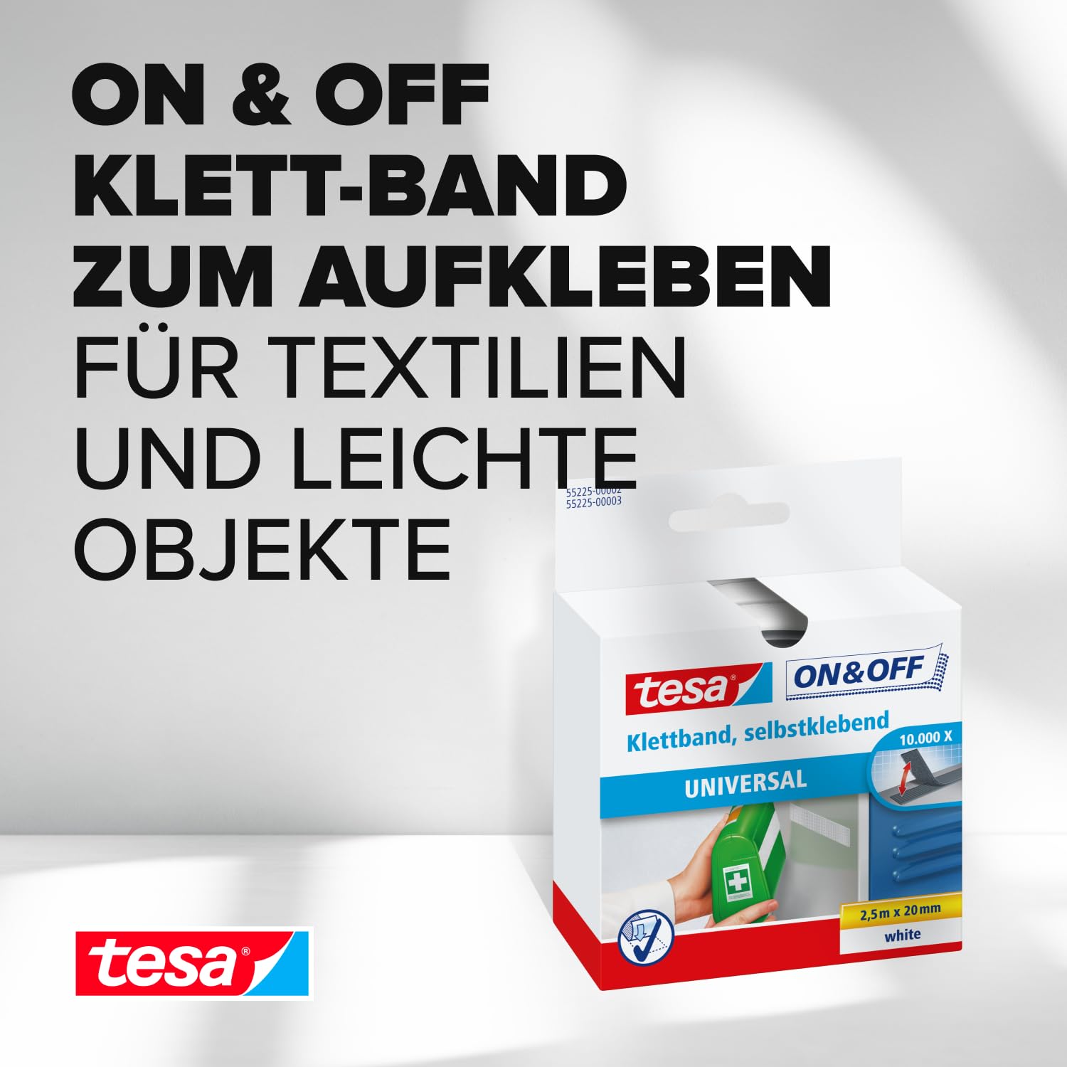 tesa-on-off-klettband-zum-aufkleben-wei-2-cm-x-250-cm image 2