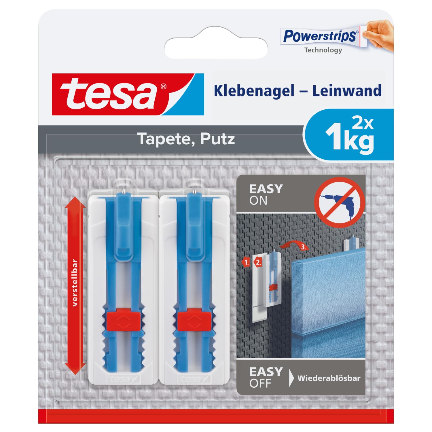 tesa-klebenagel-f-r-tapete-putz-1-kg-verstellbar-2-n-gel-mit-strips image 1