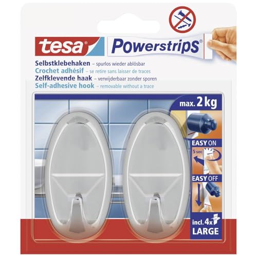 tesa-powerstrips-haken-large-oval-matt-chrom-2-kg image 5