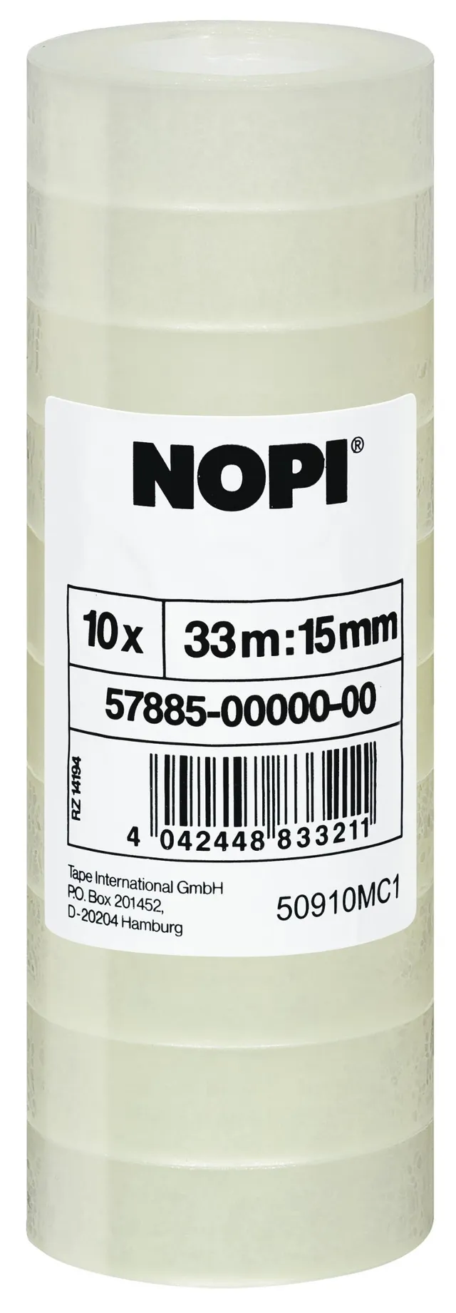 tesa-nopi-klebefilm-transparent-33-m-x-15-mm-10-rollen image 1
