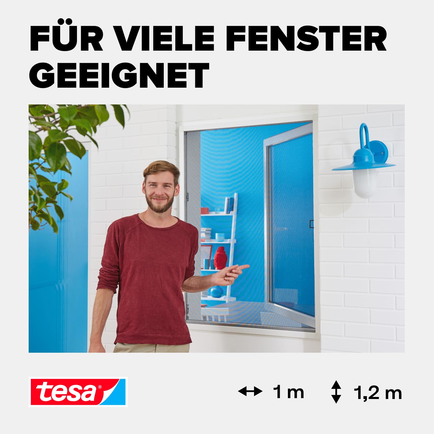 tesa-insect-stop-aluminium-rahmen-fliegengitter-fenster-100-cm-x-120-cm image 3