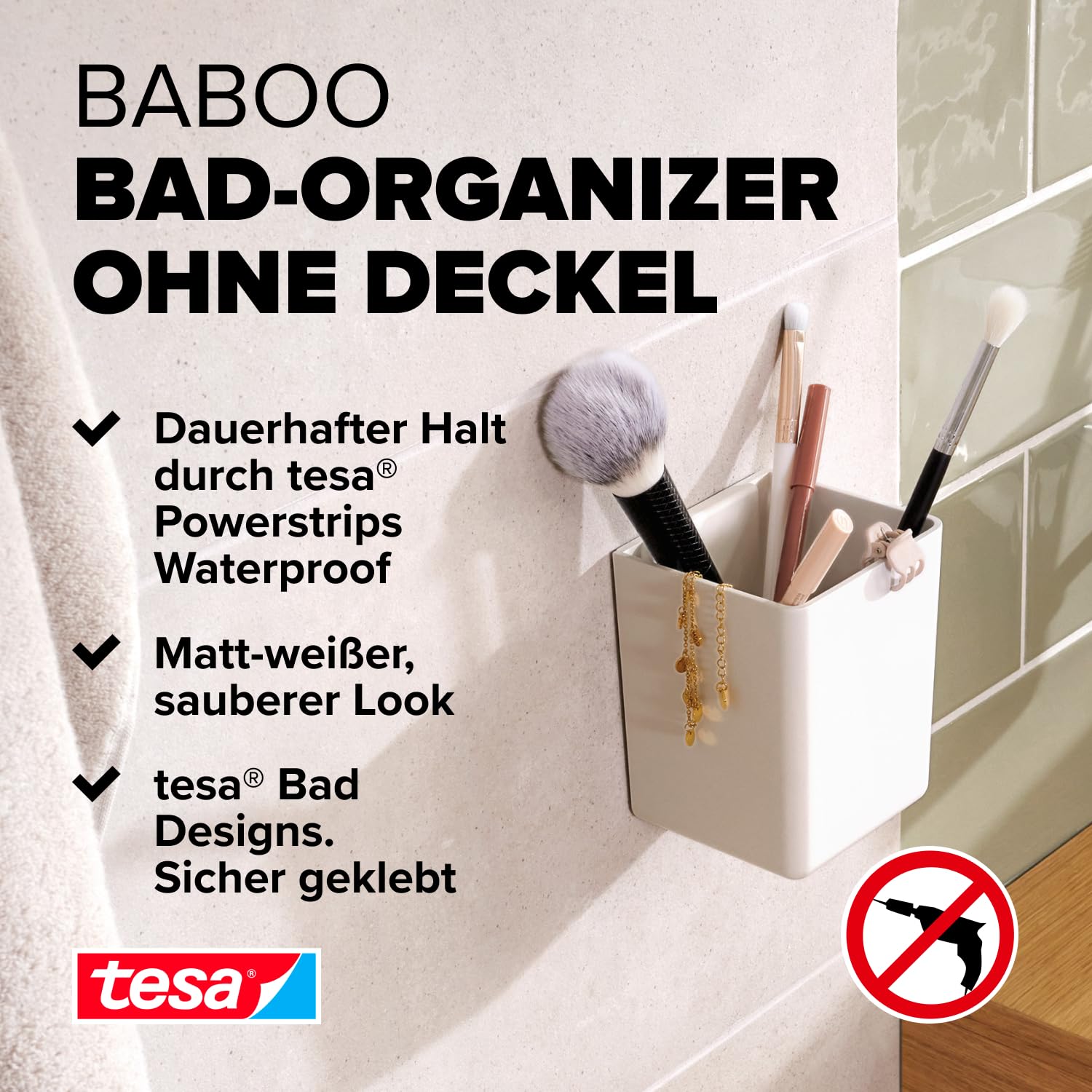 tesa-baboo-badorganizer-ohne-deckel-matt-wei-86-x-110-x-80-mm-mit-powerstrips-wa image 2