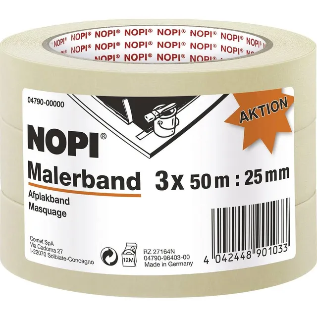 tesa-nopi-malerkrepp-malerband-3er-pack-50-m-x-25-mm-hellbeige image 1