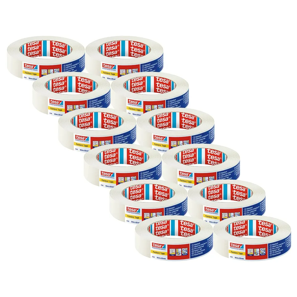 tesakrepp-4348-standard-malerband-hellbeige-50-m-x-25-mm-12er-pack image 1