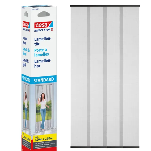 tesa-insect-stop-lamellen-vorhang-120-x-250cm-anthrazit-4-teilig image 1