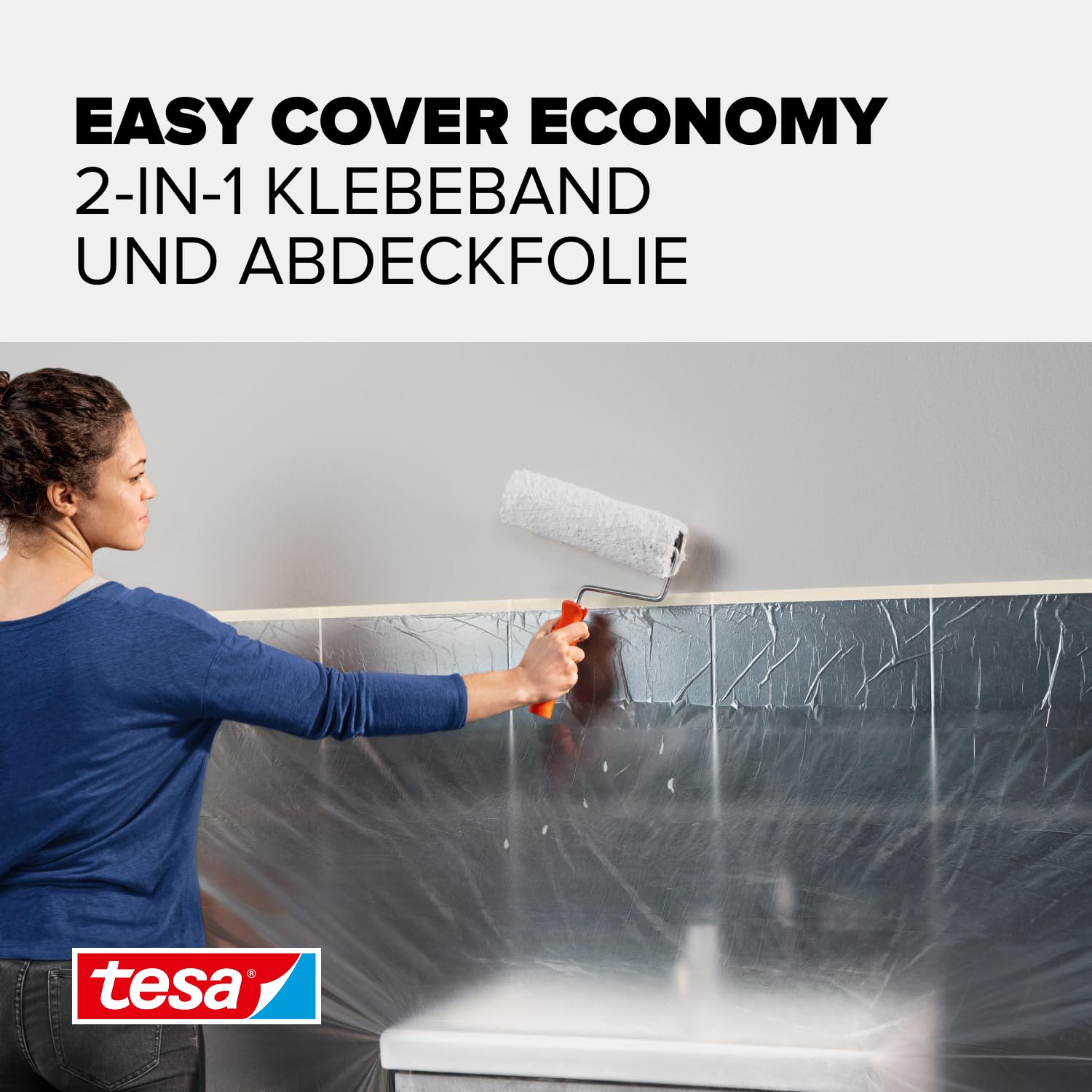 tesa-easy-cover-universal-malerband-mit-abdeckfolie-25-m-x-0-55-m image 2