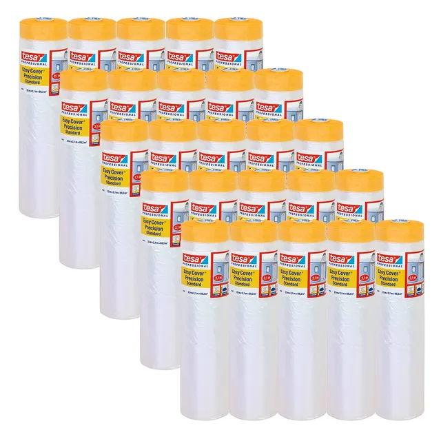 tesa-easy-cover-4402-pr-zision-standard-malerkrepp-mit-folie-20er-pack-33-m-x-2- image 1