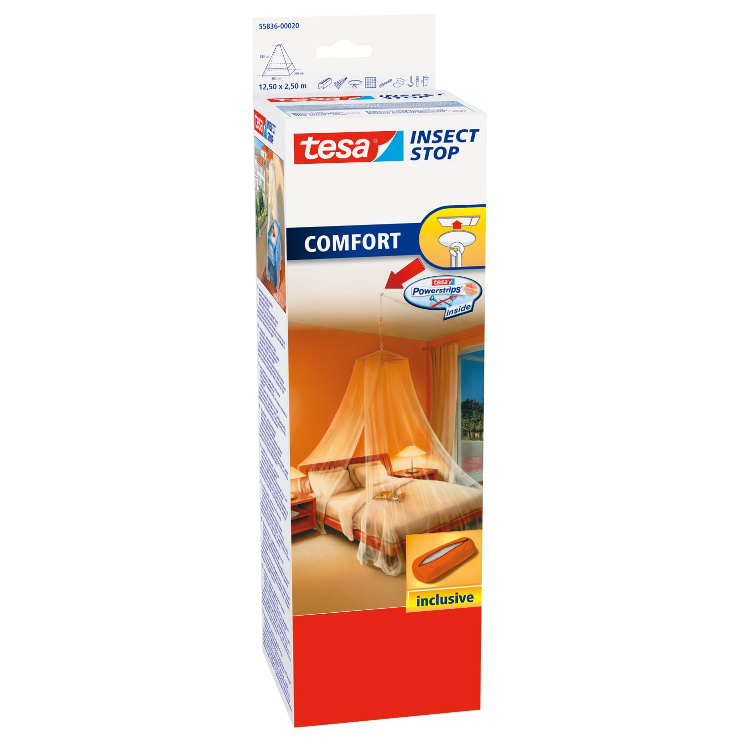 tesa-insect-stop-moskito-bettnetz-premium-betthimmel-12-5-m-x-2-5-m-wei image 1
