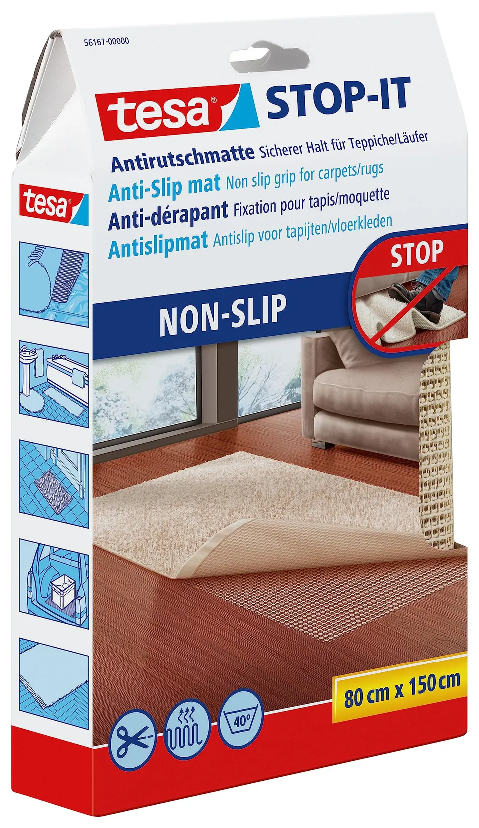 tesa-stop-it-anti-rutschmatte-80-x-150-cm-beige-teppichunterlage image 1