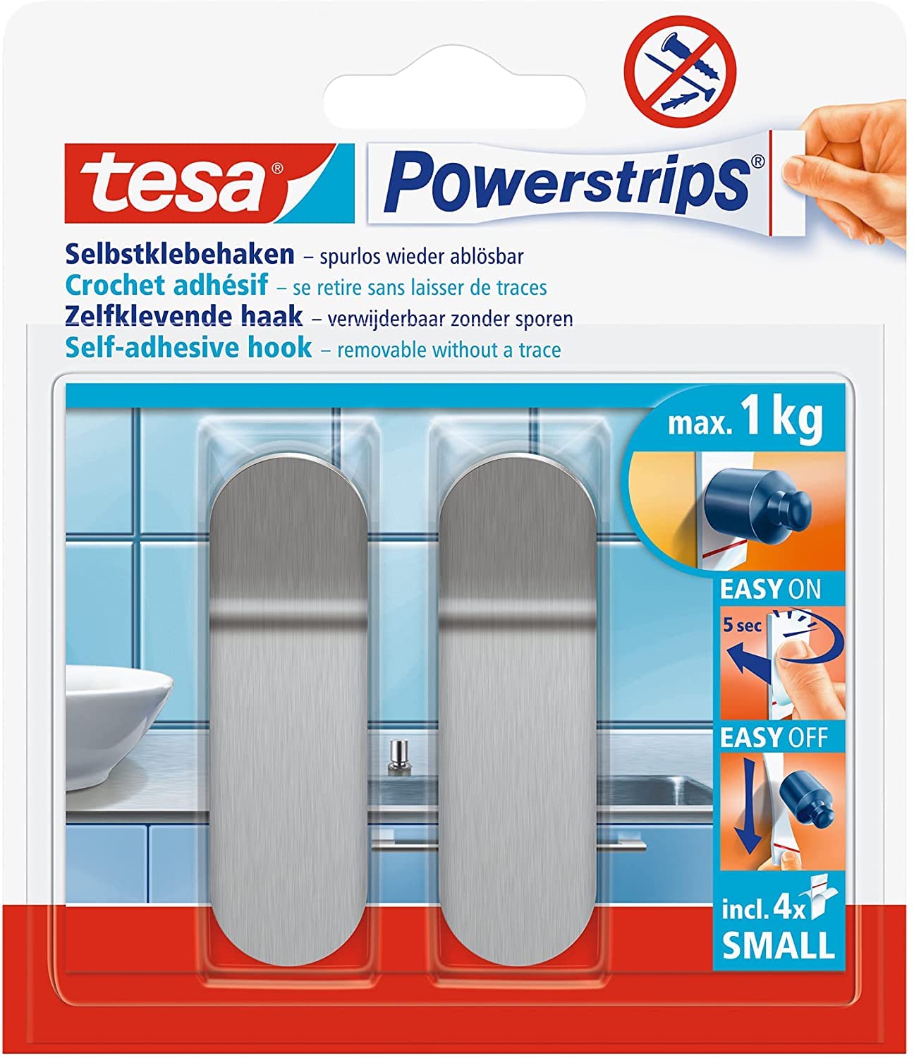 tesa-powerstrips-haken-small-metall-eckig-1-kg-2er-set image 7