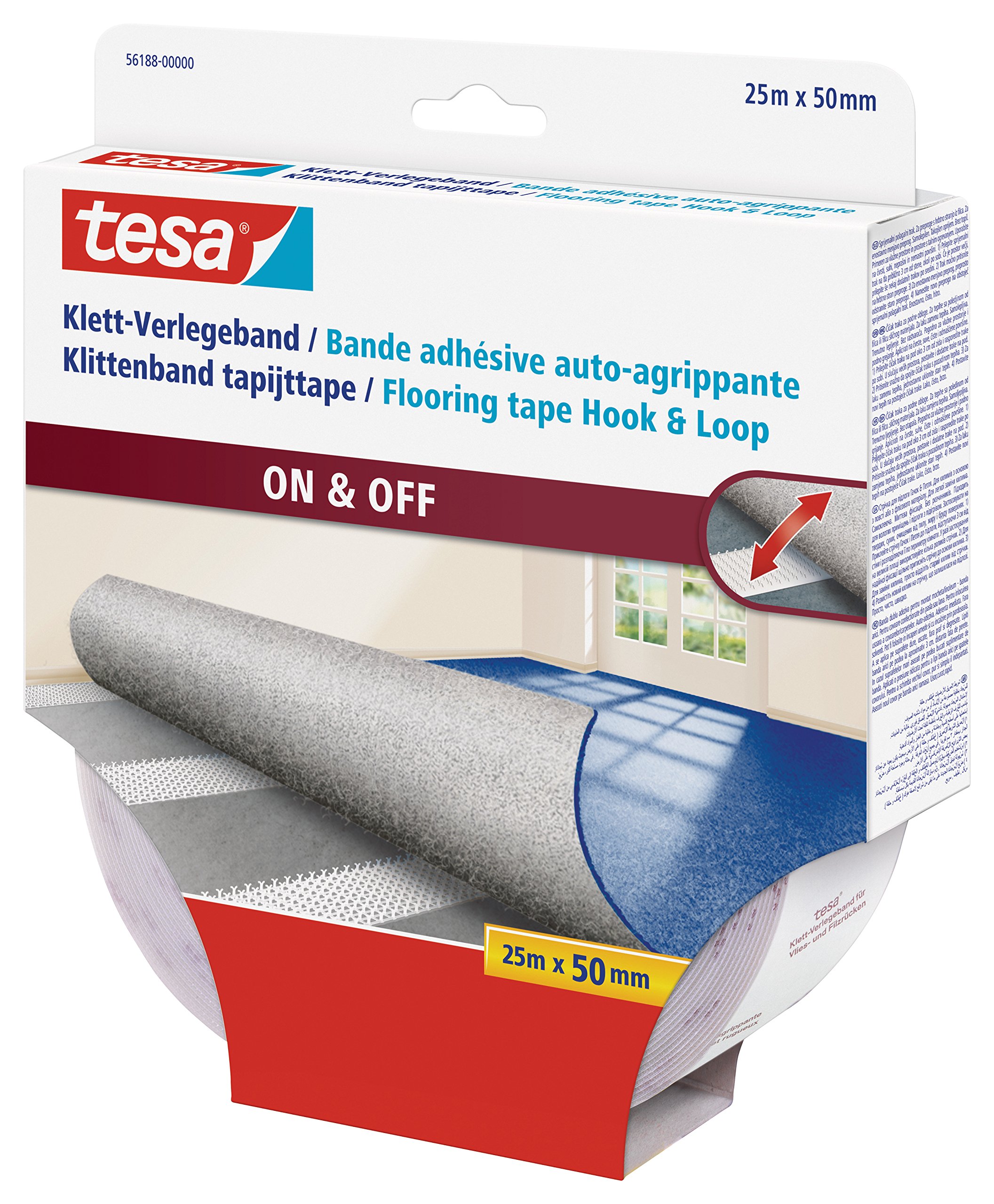tesa-klett-verlegeband-on-off-transparent-25-m-x-50-mm image 2