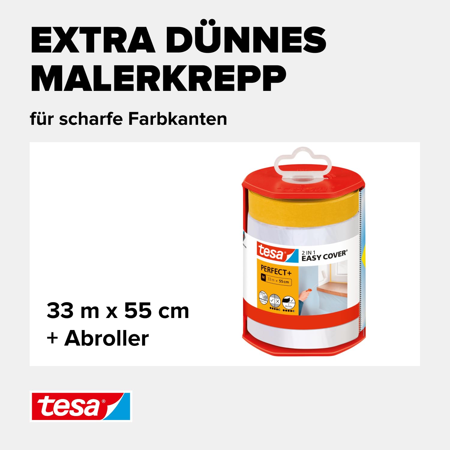 tesa-easy-cover-perfect-dispenser-xl-2in1-malerfolie-mit-washi-krepp-33-m-x-0-55 image 3