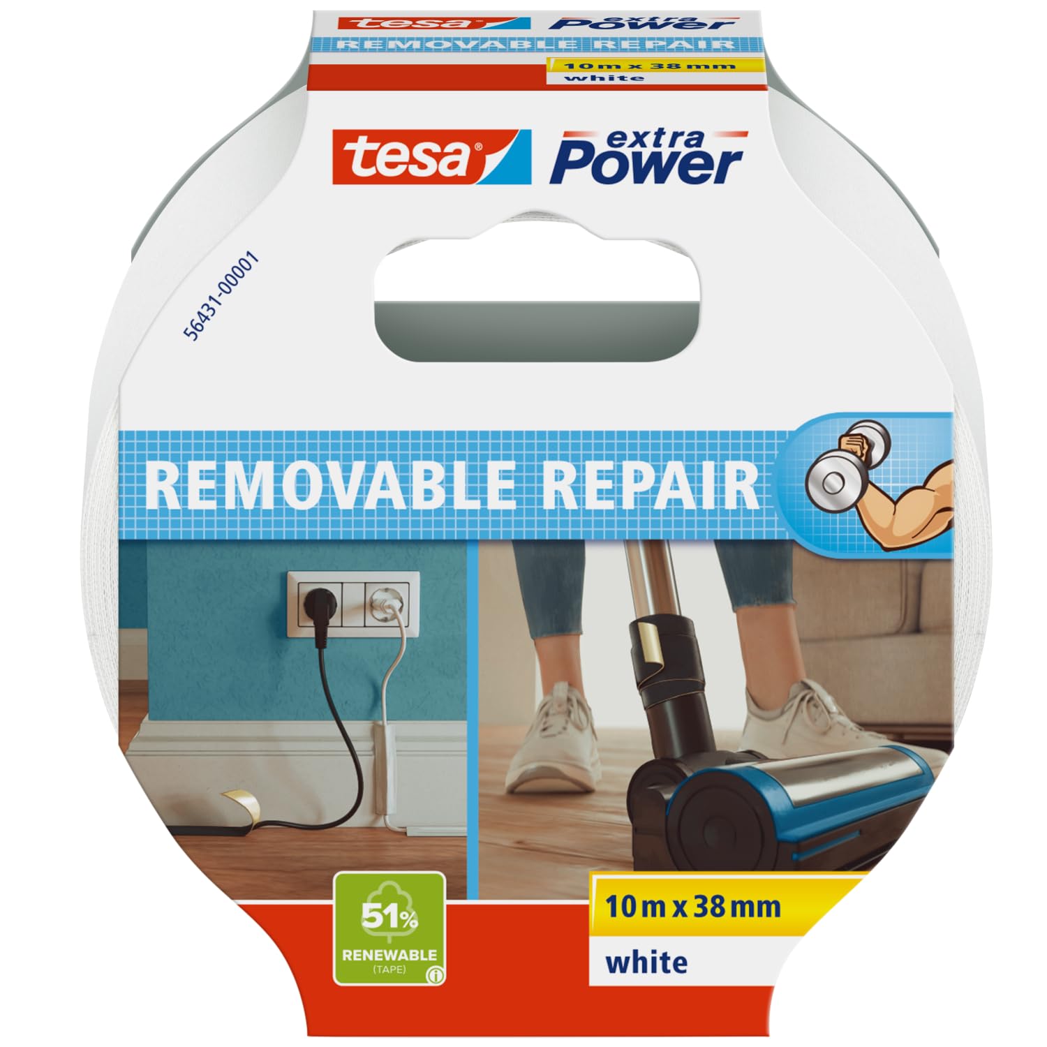 tesa-extra-power-eco-repair-gewebeband-wei-9-10-m-x-38-mm image 1