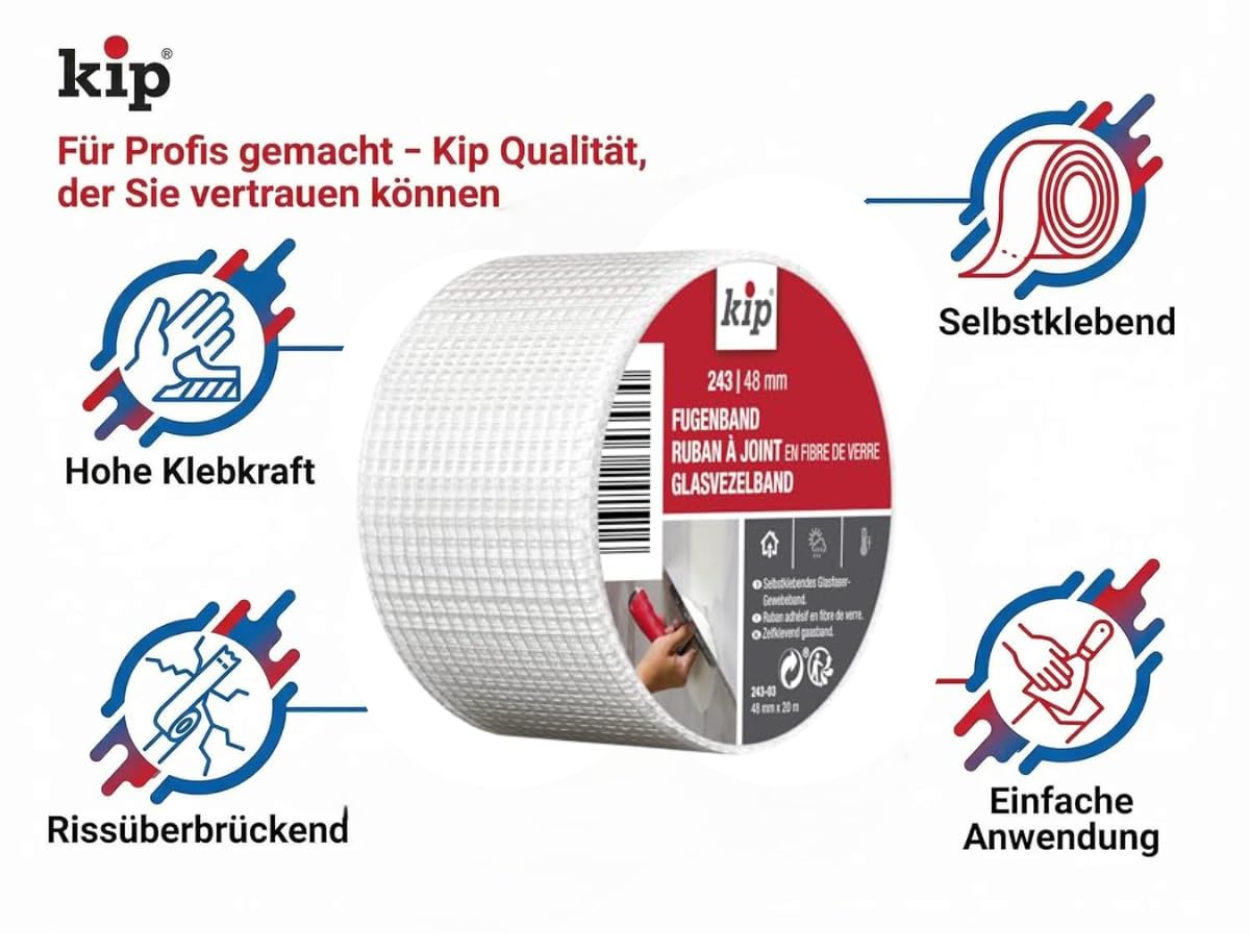 kip-243-fugenband-glasfaser-gewebeband-selbstklebend-48-mm-x-20-m image 2