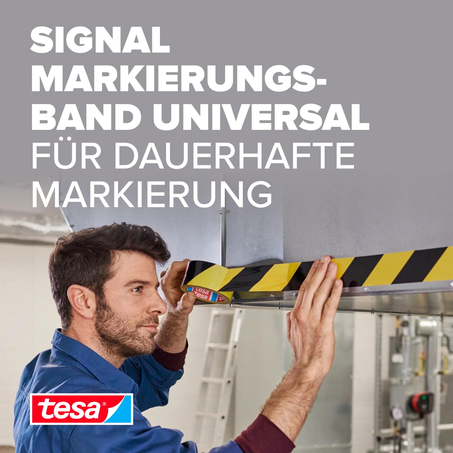 tesa-signal-markierungsklebeband-universal-66-m-x-50-mm-gelb-schwarz image 2