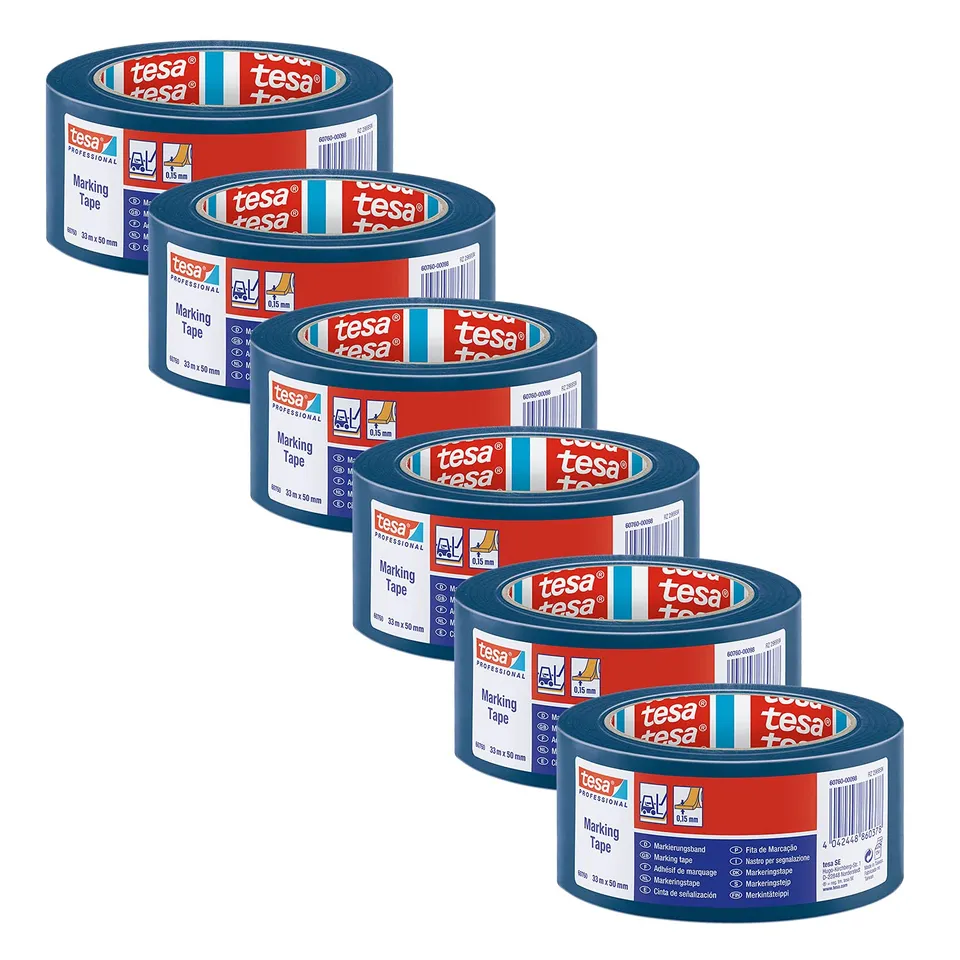 tesa-60760-markierungsband-6er-pack-33-m-x-50-mm-blau image 1