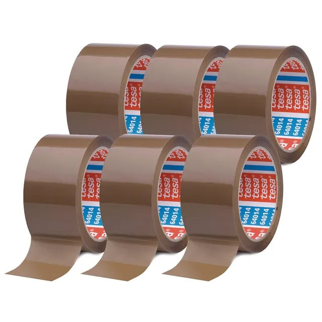 tesa-64014-pp-paketklebeband-braun-66-m-x-50-mm-2d-6-rollen image 1