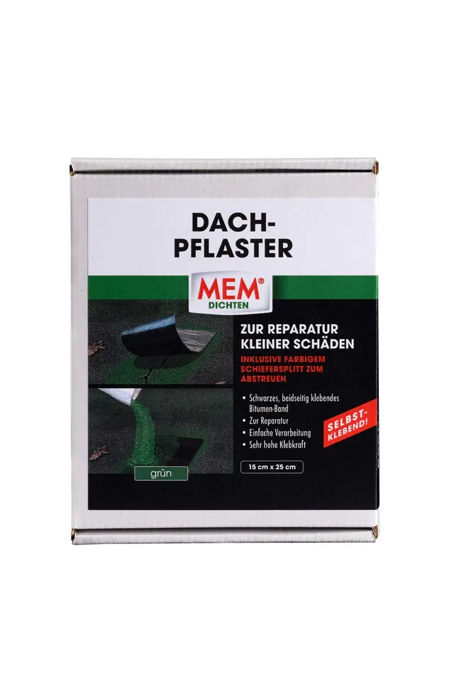 mem-dach-pflaster-selbstklebendes-bitumen-band-15-cm-x-25-cm-gr-n-mit-schiefersp image 1