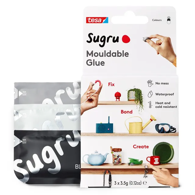 sugru-by-tesa-formbarer-allzweckkleber-schwarz-wei-grau-3-x-3-5-g image 1