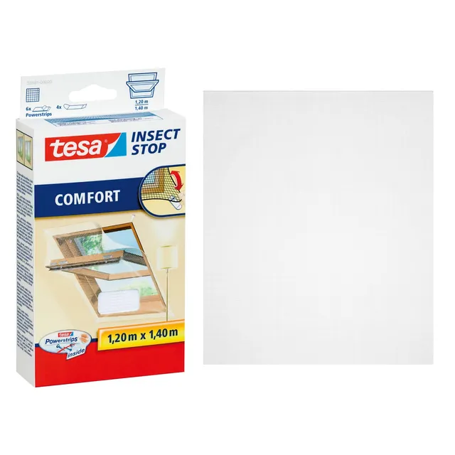 tesa-insect-stop-fliegengitter-f-r-dachfenster-premium-1-20-m-x-1-40-m-wei image 1
