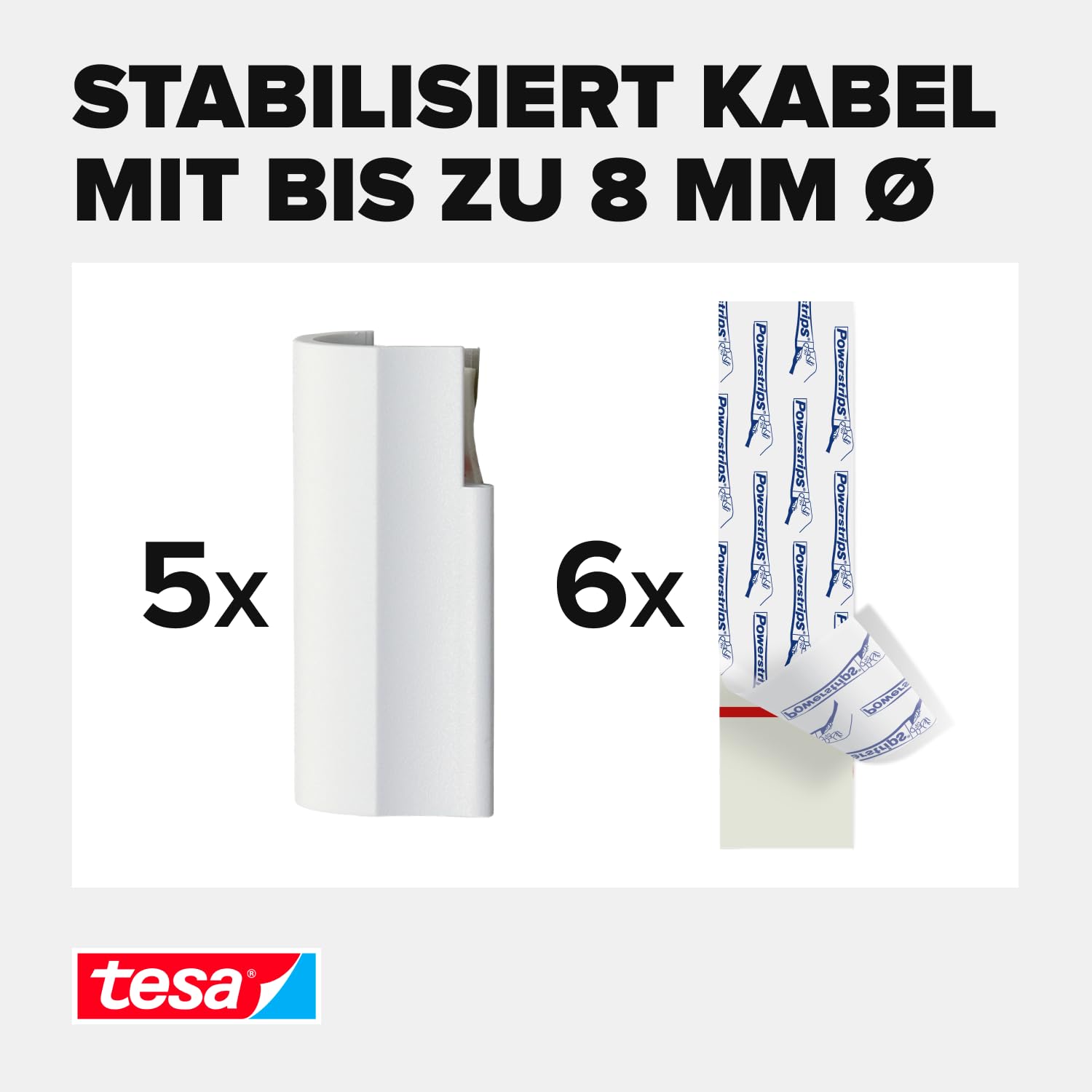 tesa-powerstrips-kabelclip-kabelbefestigung-5x-wei-f-r-kabel-bis-8-mm image 3