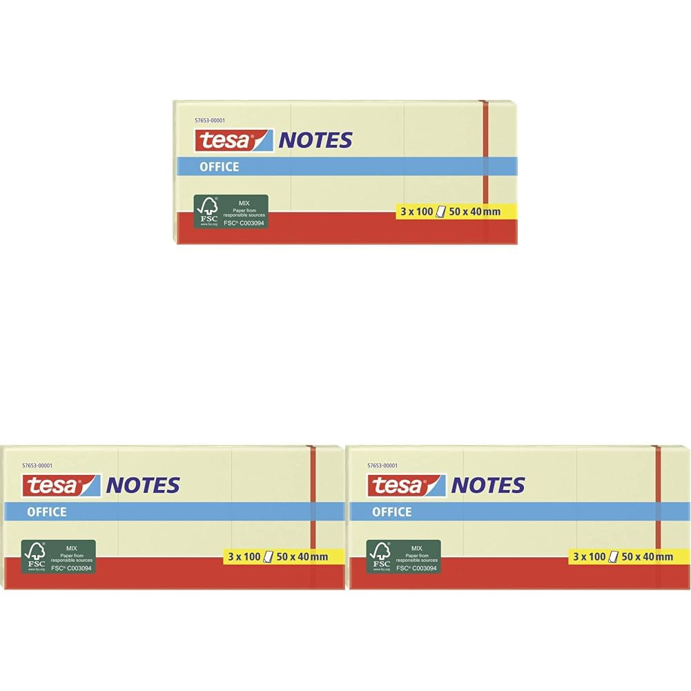 tesa-office-notes-haftnotizen-3x100-blatt-5-cm-x-4-cm-gelb image 3