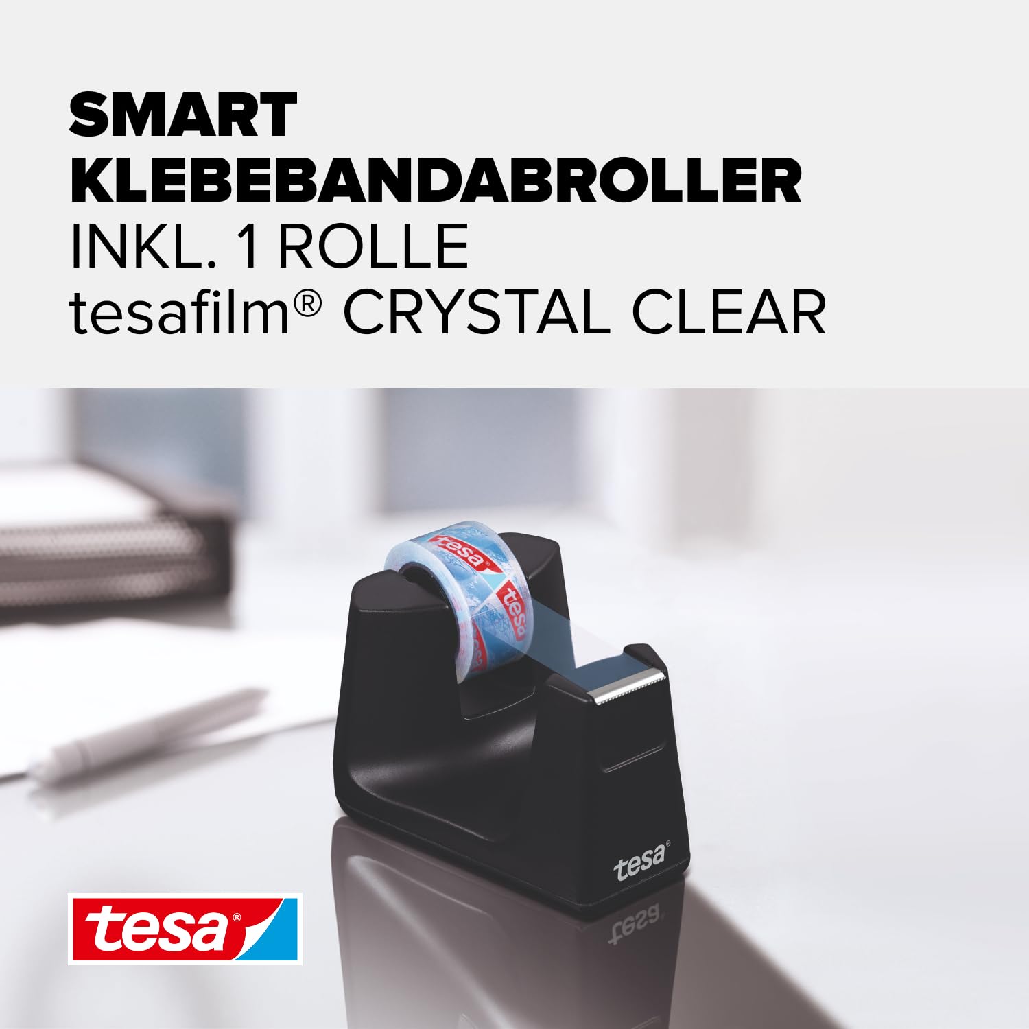 tesa-easy-cut-smart-tischabroller-schwarz-tesafilm-crystal-clear-10-m-x-15-mm image 2