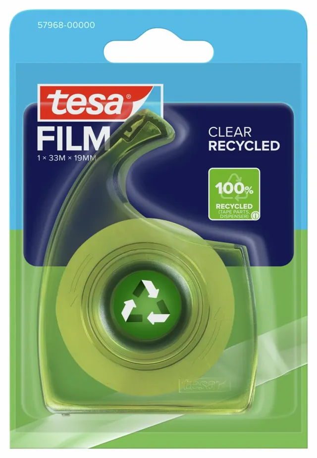 tesafilm-clear-recycled-klebeband-33-m-x-19-mm-mit-abroller image 1